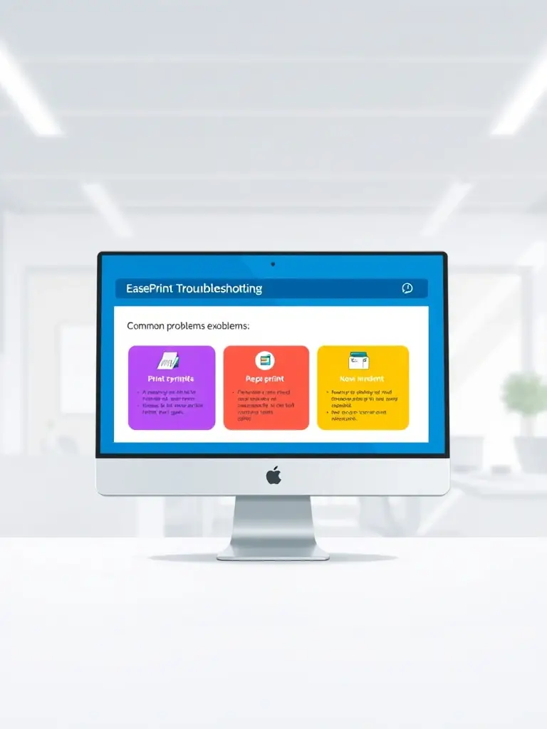 A screenshot of the EasePrint software displaying the detected printers and any identified issues.